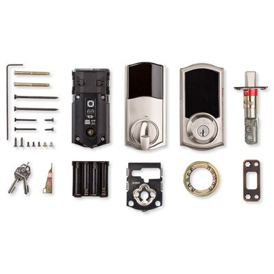 Kwikset SmartCode 916 Series Zigbee Touchscreen Deadbolt with Home Connect, Satin Nickel